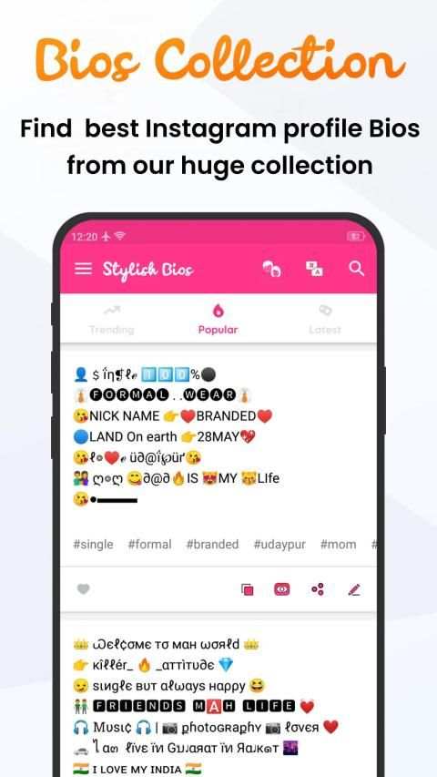 Stylish Bios for Instagram screenshot 3