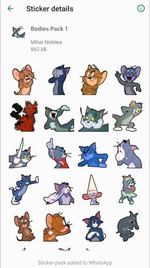 Tom and Jerry Stickers for WhatsApp screenshot 1