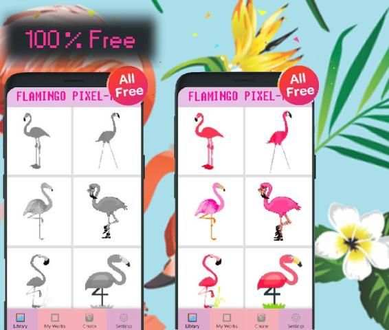 Flamingo Bird Color By Number-Animal Pixel Art screenshot 4