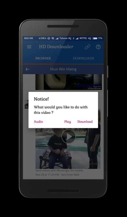 HD Video Downloader For Facebook स्क्रीनशॉट 1