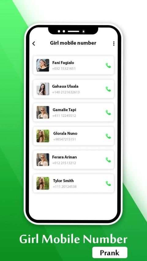 Girls Mobile Numbers- Find Mobile Number Simulator स्क्रीनशॉट 2