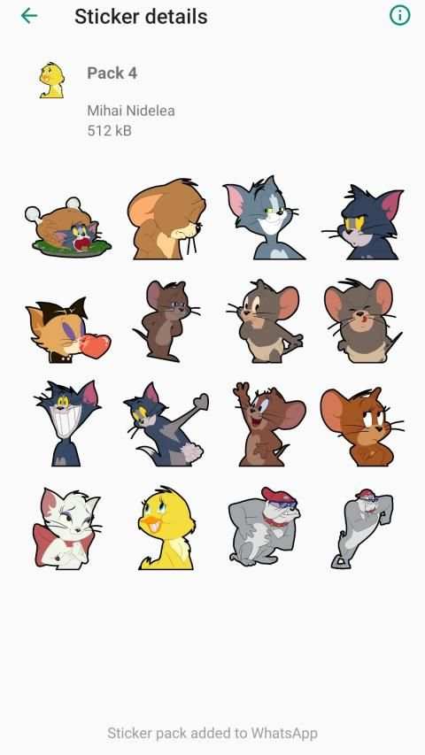Tom and Jerry Stickers for WhatsApp screenshot 3