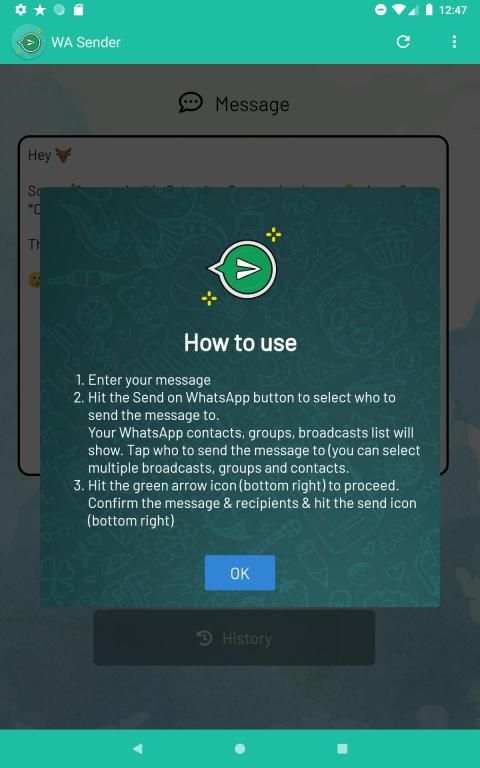 Send Message To Many Contacts (for WhatsApp) स्क्रीनशॉट 1