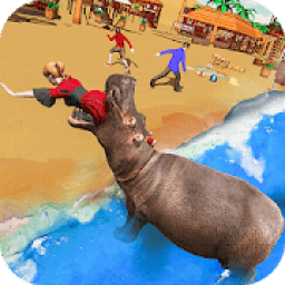 ikon Angry Hippo Attack Simulator-City &amp; Beach Attack
