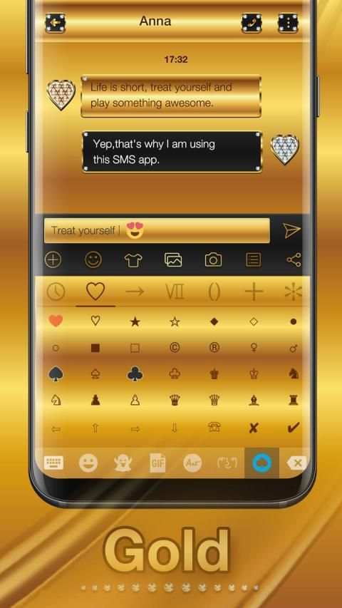 Gold Emoji Keyboard Theme screenshot 2
