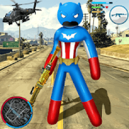 US Bat Capitaine american Stickman Rope Hero आइकन