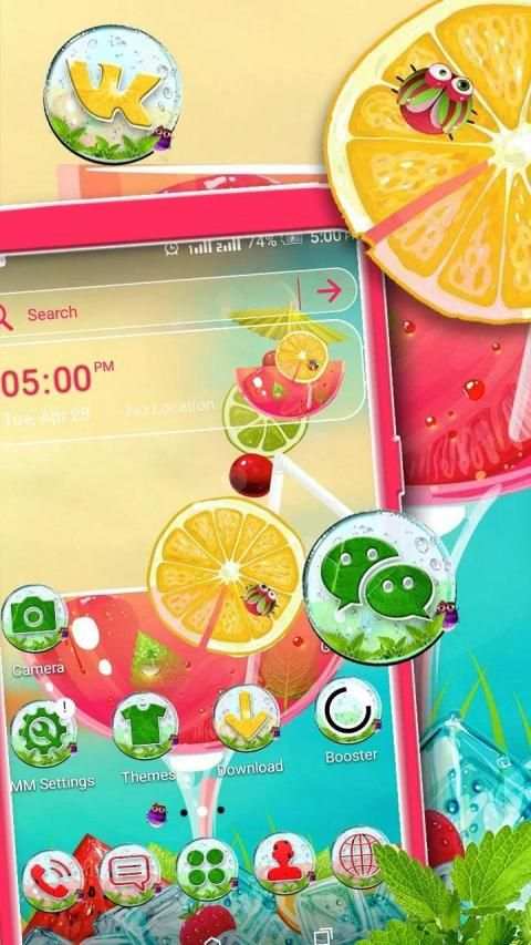 Summer Cocktail Ice Launcher Theme screenshot 5