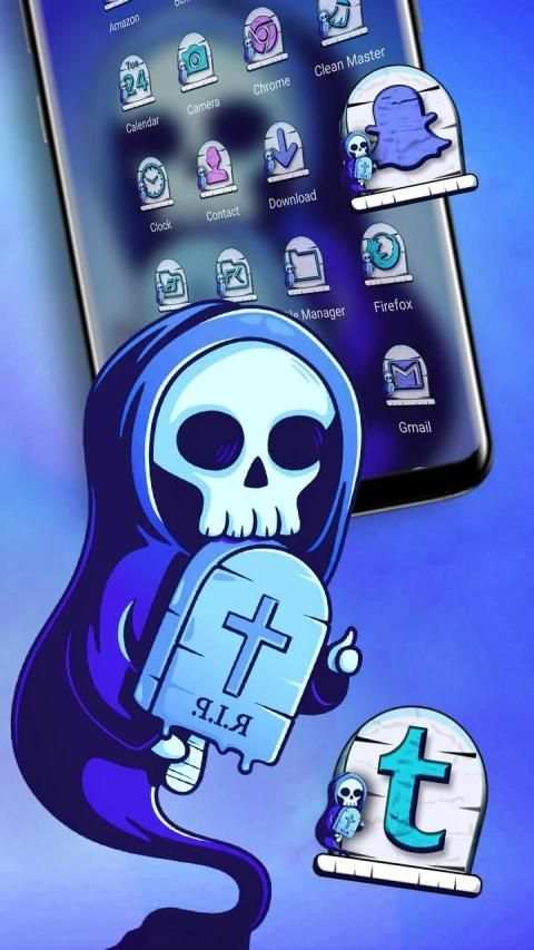 Skull RIP Theme Launcher Theme screenshot 2