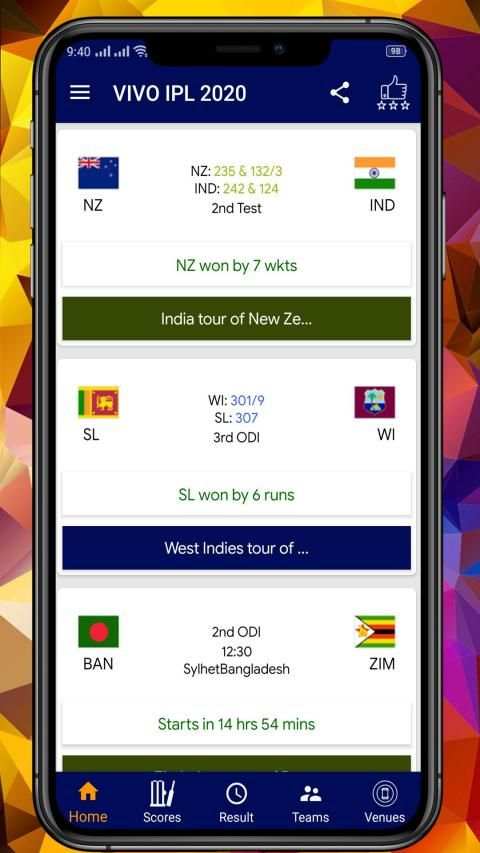 IPL 2020 Schedule - Teams, Live cricket scores स्क्रीनशॉट 1
