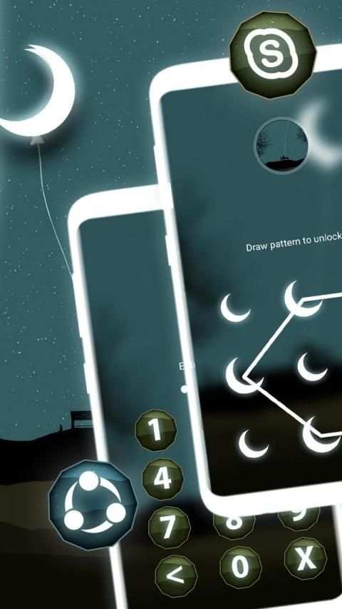 Moon Night Launcher Theme स्क्रीनशॉट 1