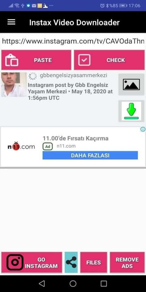 Instagram Video Downloader - Instagram Vidyo İndir screenshot 2