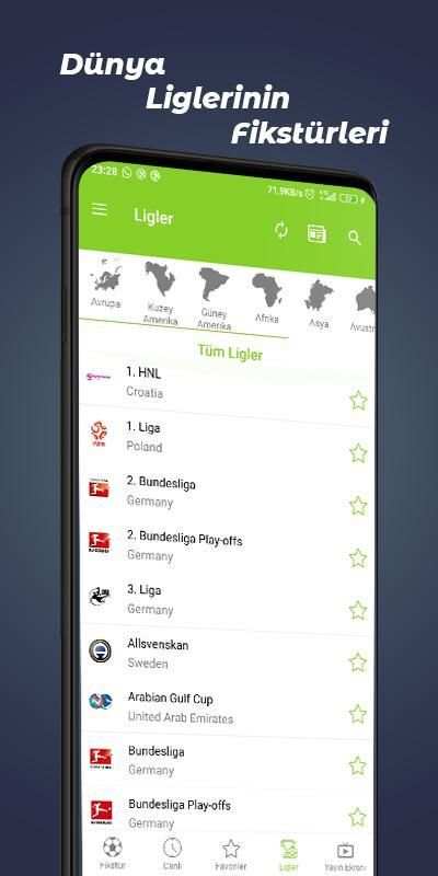 Canlı Skor - Dünya Ligleri screenshot 2