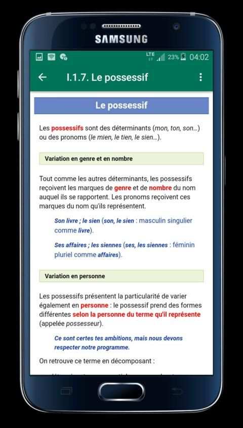 Grammaire Cours et Exercices (sans internet) screenshot 7