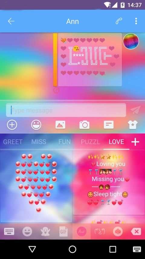 Love Art - Emoji Keyboard स्क्रीनशॉट 1