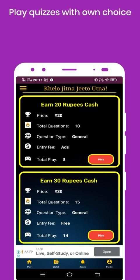 Quizer : Play Quizes and Earn Cash screenshot 1