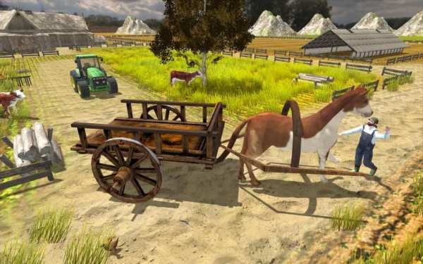 Farming Tractor Trolley 3D Cargo Cart Driving स्क्रीनशॉट 1