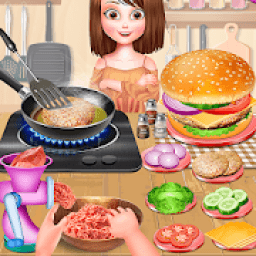 Perfect Burger Homemade Recipe - Girl Cooking Game आइकन