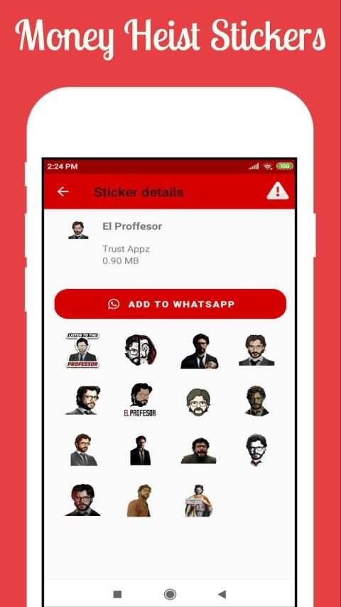 Money Heist Stickers for WhatsApp (WAStickerApps) स्क्रीनशॉट 7