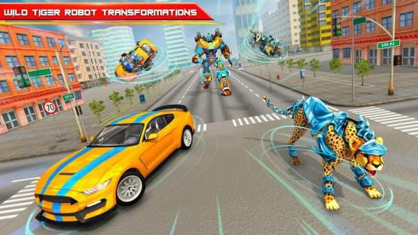 Wild Cheetah Transforming Robot Car Robot Games स्क्रीनशॉट 6