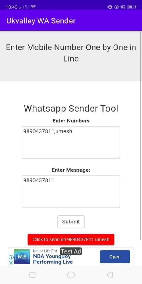 Ukvalley WA Sender screenshot 2