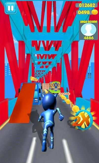 Pj Superhero Masks Runner Subway Bus Adventure screenshot 1