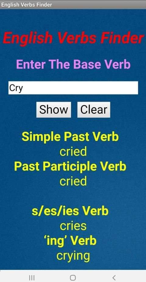 English Verbs Finder screenshot 1