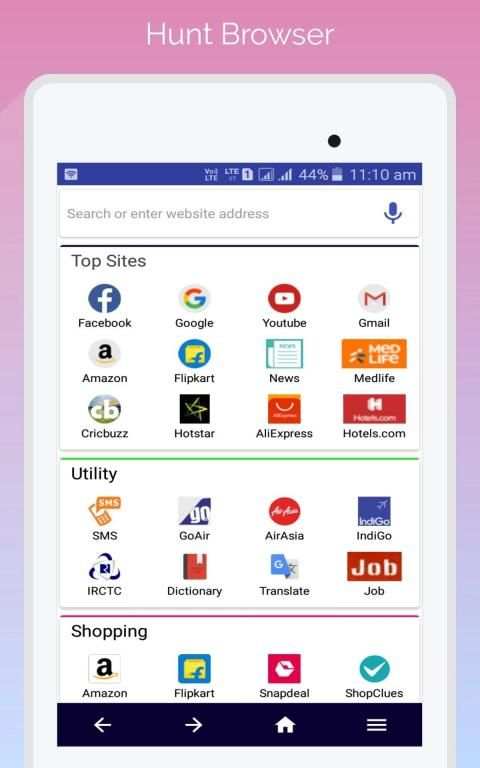 Hunt Browser - 5G Browser स्क्रीनशॉट 4