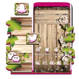 Wooden Flower Vine Launcher Theme आइकन