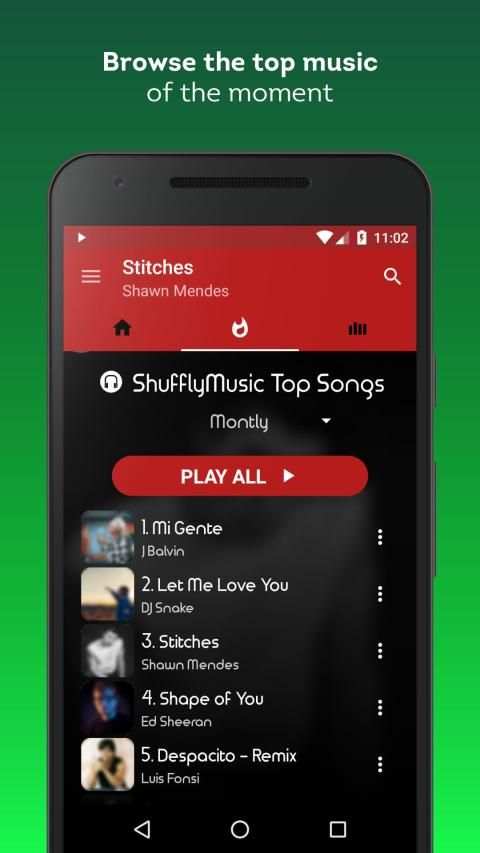 Shuffly Music - Song Streaming Player स्क्रीनशॉट 4