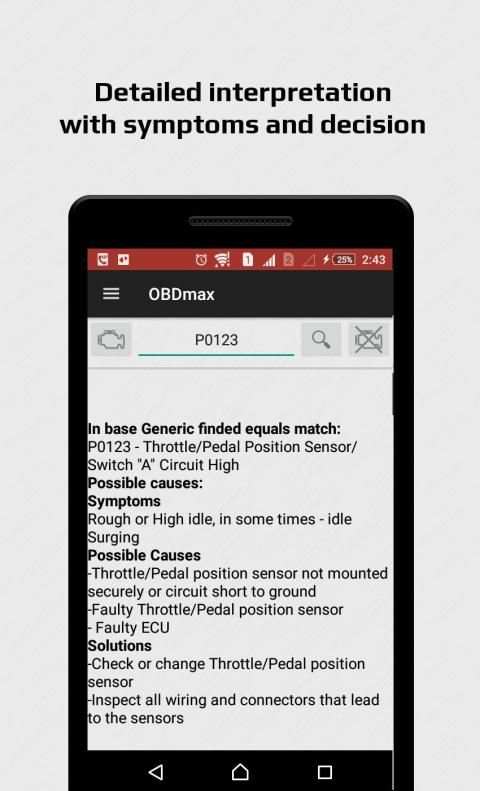 OBD2 scanner & fault codes description: OBDmax स्क्रीनशॉट 14