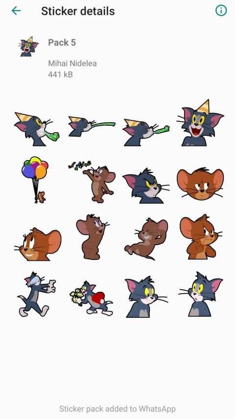 Tom and Jerry Stickers for WhatsApp screenshot 5