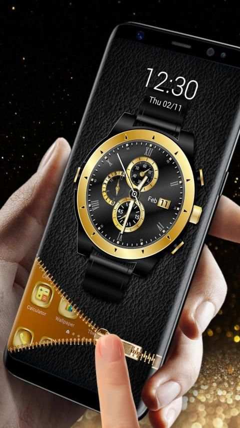 Golden clock lock screen स्क्रीनशॉट 3