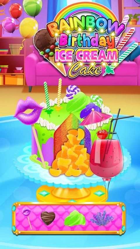 Rainbow Glitter Birthday Cake Maker - Baking Games screenshot 2