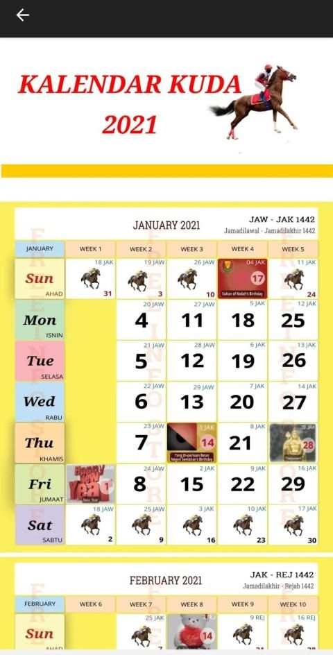 Kalendar Kuda 2021 screenshot 3