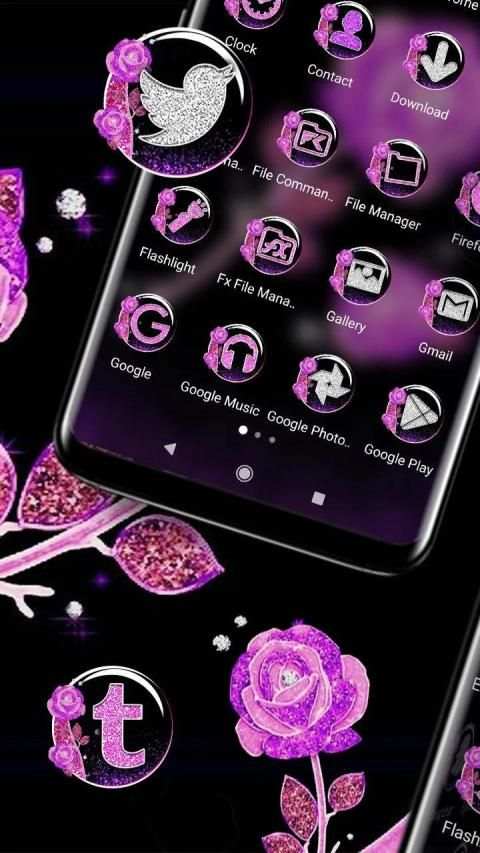 Purple Rose Launcher Themes स्क्रीनशॉट 2