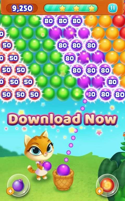 Kitty Pop Bubble Shooter स्क्रीनशॉट 1