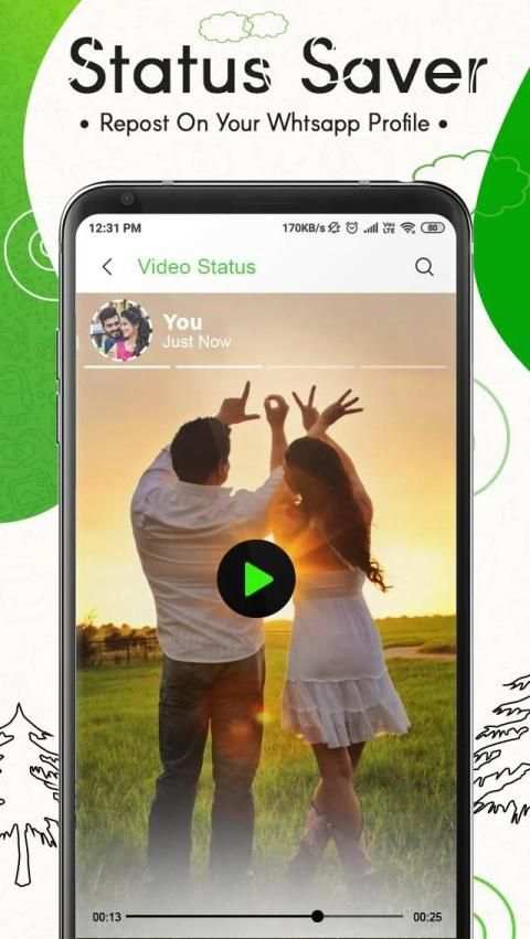 Status Saver - Downloader for Whatsapp स्क्रीनशॉट 1
