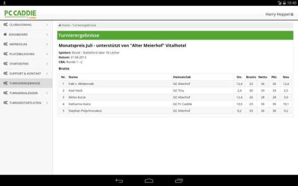 PC CADDIE Golf Club App screenshot 2