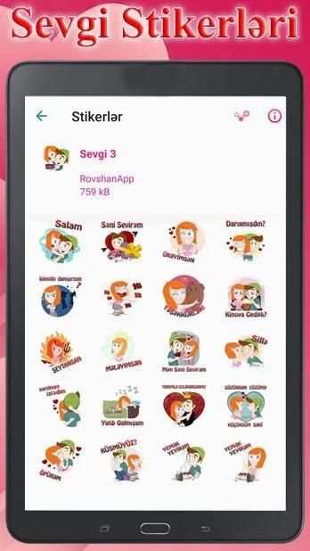 Sevgi Stikerləri - Azəricə WhatsApp Stikerləri screenshot 3