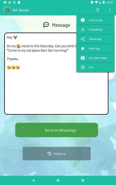 Send Message To Many Contacts (for WhatsApp) स्क्रीनशॉट 4