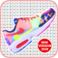 Cool Sneaker Shoes Coloring Book - Color By Number