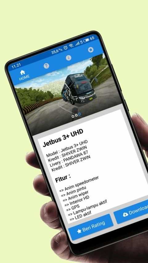 Mod BUSSID Bus Jetbus 3+ UHD Livery Pandawa 87 screenshot 2