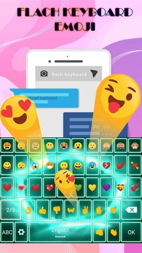 Flash Keyboard - Emoji & Theme screenshot 3