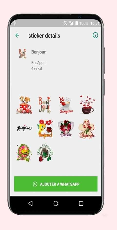 Autocollants Bonjour et Bonsoir WAStickerApp screenshot 3
