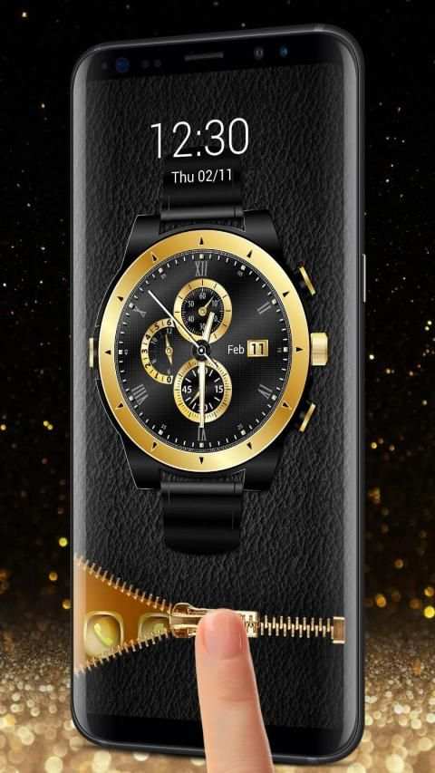 Golden clock lock screen स्क्रीनशॉट 4