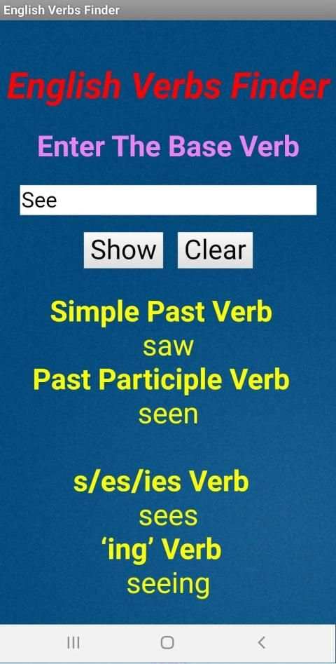 English Verbs Finder screenshot 3