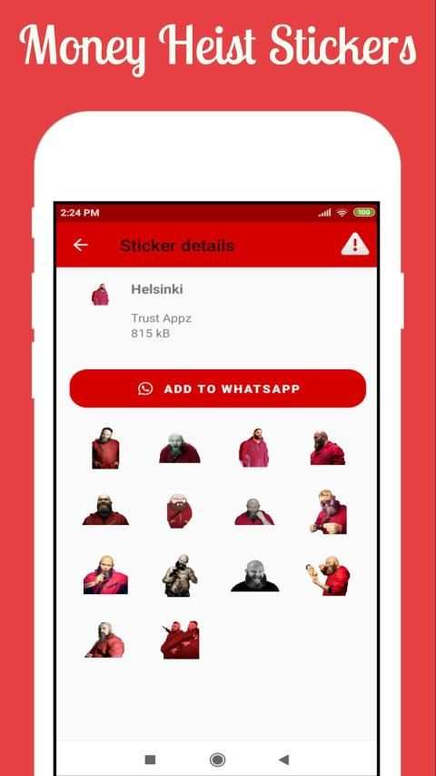 Money Heist Stickers for WhatsApp (WAStickerApps) स्क्रीनशॉट 2