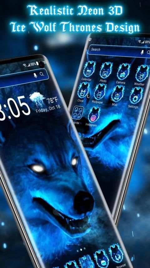 3D Ice Wolf Live Wallpaper screenshot 2