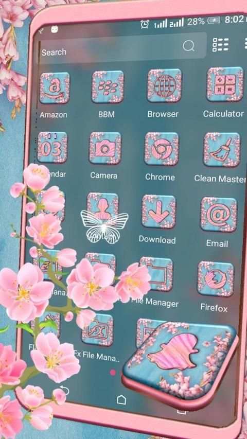 Pink Spring Flowers Launcher Theme screenshot 4