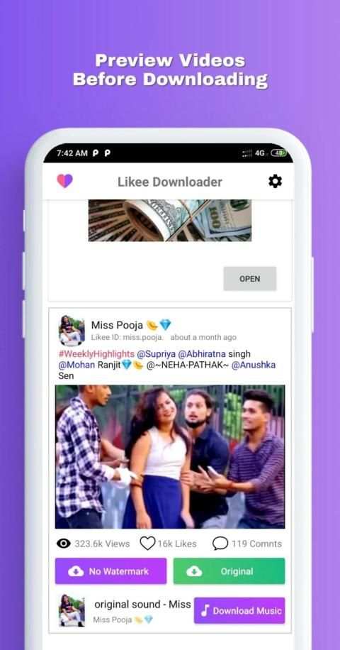 Likee Video Downloader - Without Watermark स्क्रीनशॉट 5